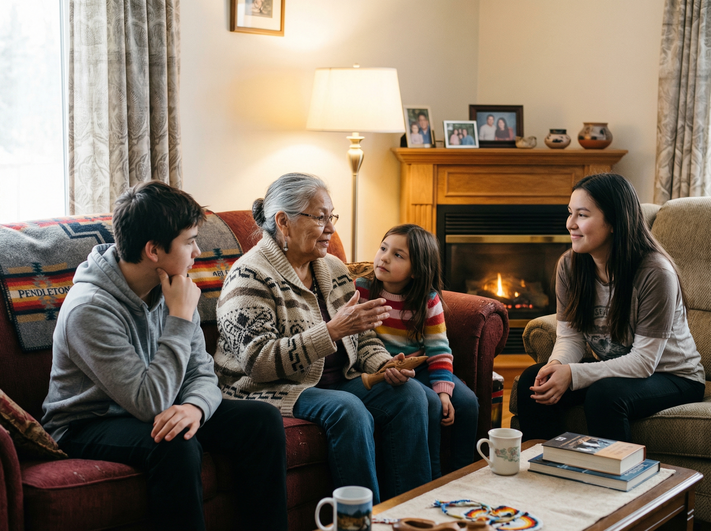 Indigenous elder discussing retirement planning options