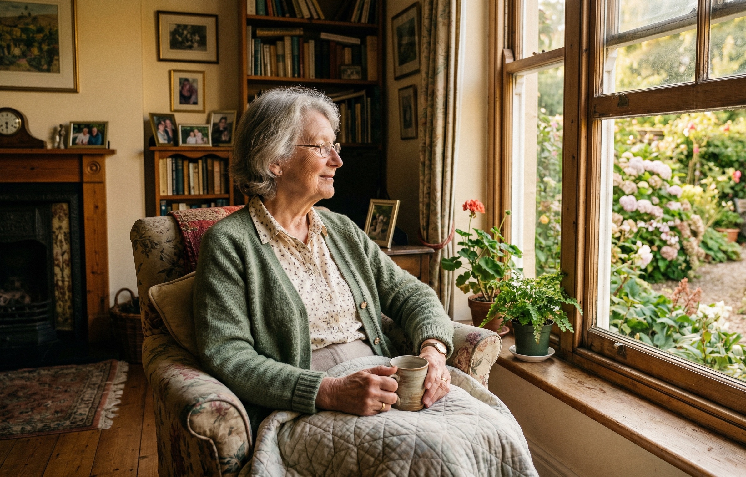 Senior couple enjoying time together at home
